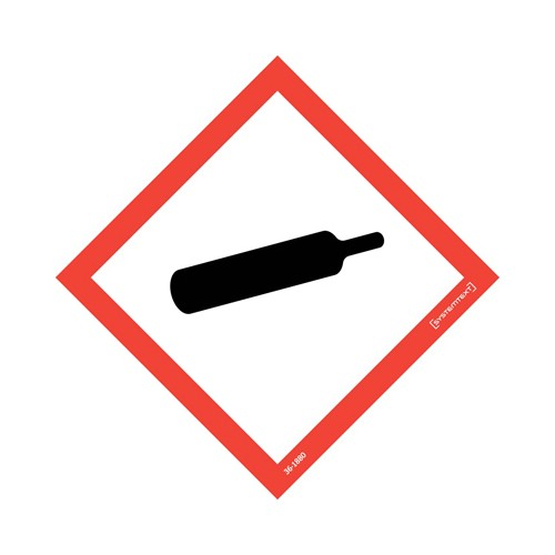 Skylt CLP<br />-symbol gasbehållare självhäftande