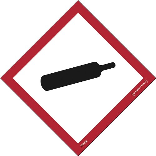Skylt CLP-symbol gasbehållare självhäftande