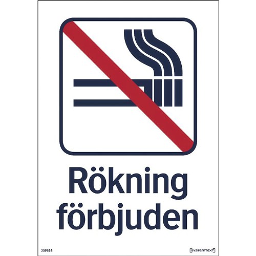 Skylt rökning förbjuden